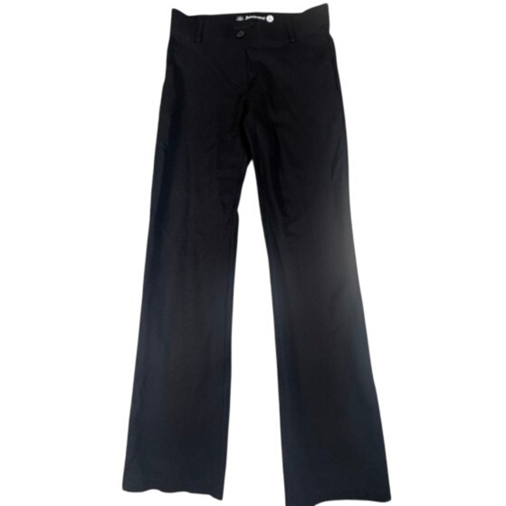 Betabrand Dress Pant Yoga Pants Womens S Petite Black Straight Leg Button Office
